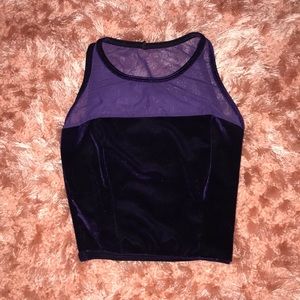Velvet Mesh Crop Tank